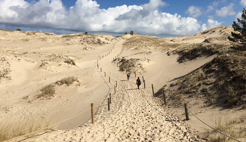 In Leba kann man die höchste Sanddüne Europas von 42 Metern Höhe bestaunen und besteigen. 