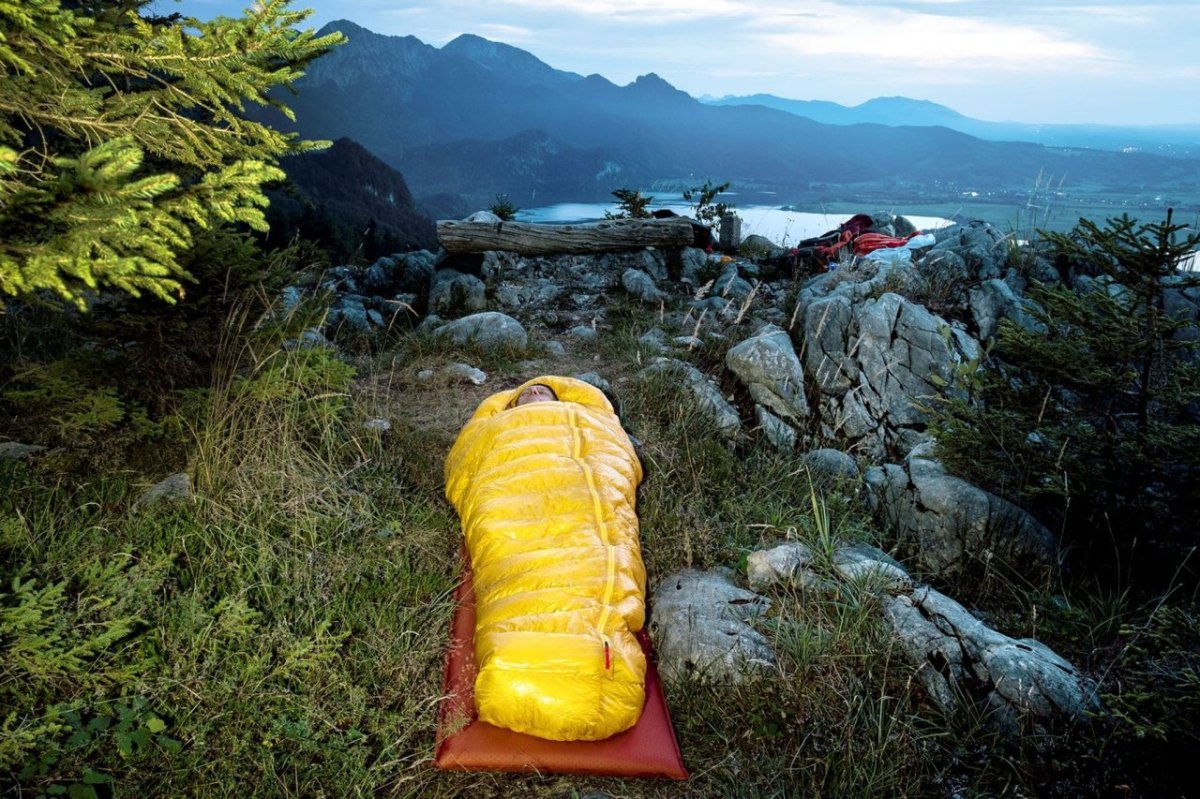 Einfacher Test  Plusterprobe Daunenschlafsack