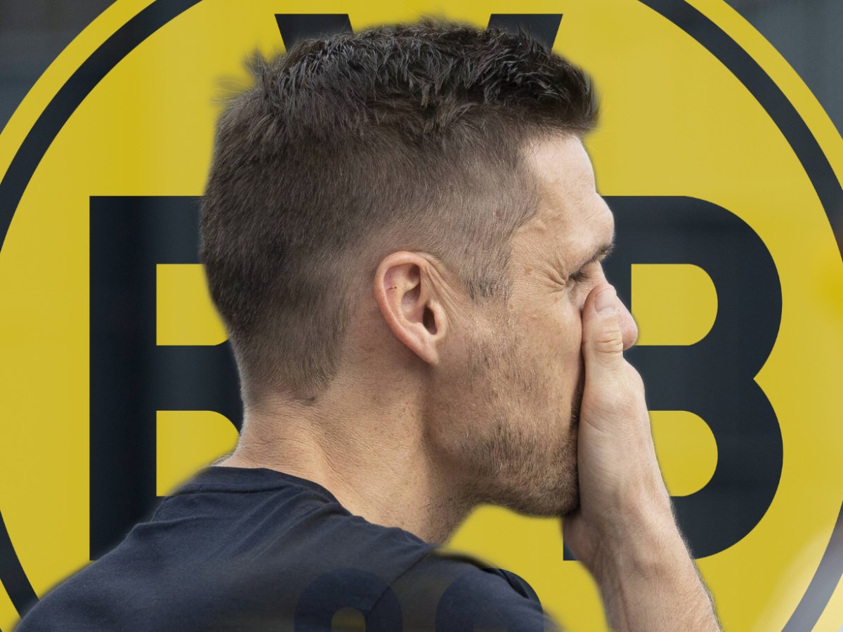 Sebastian Kehl fasst sich vor dem Wappen von Borussia Dormtund ins Gesicht.