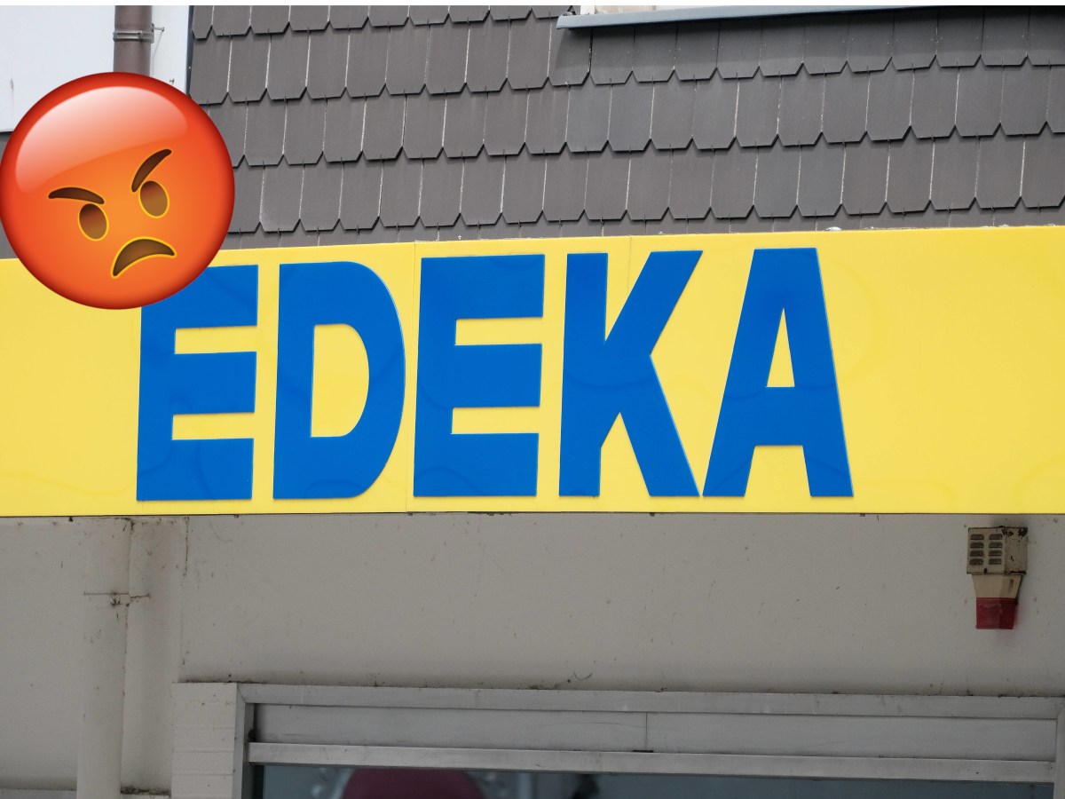 Edeka-Firmenlogo an einer Filiale