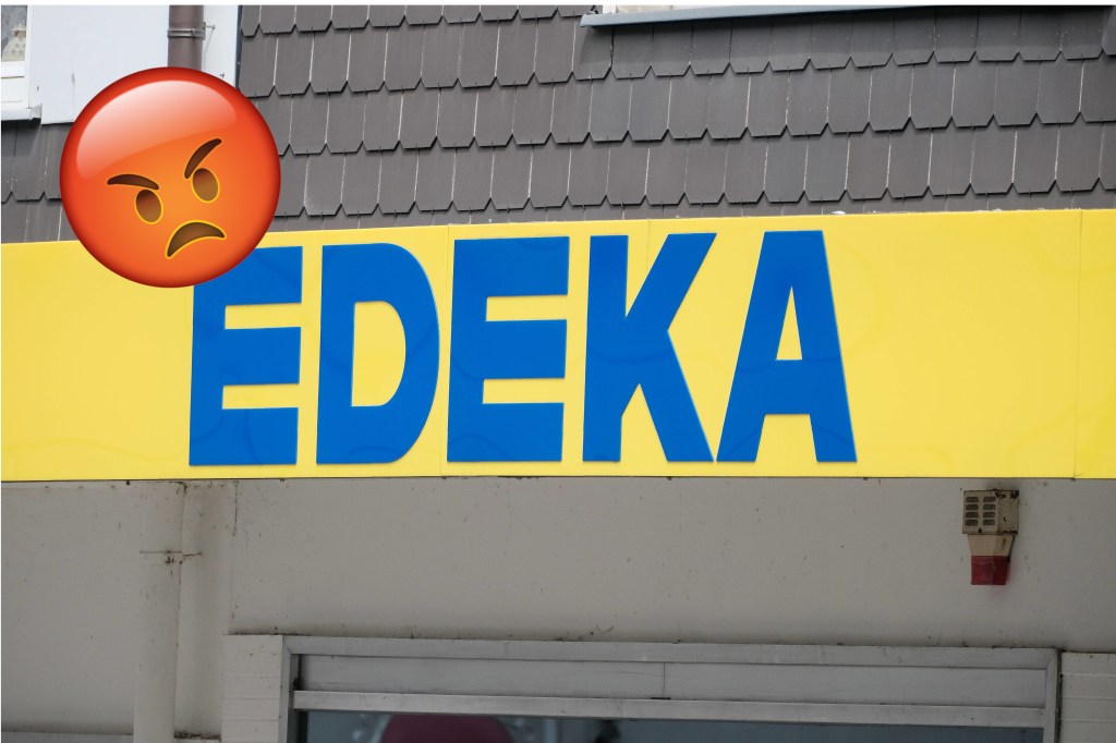 Edeka-Firmenlogo an einer Filiale