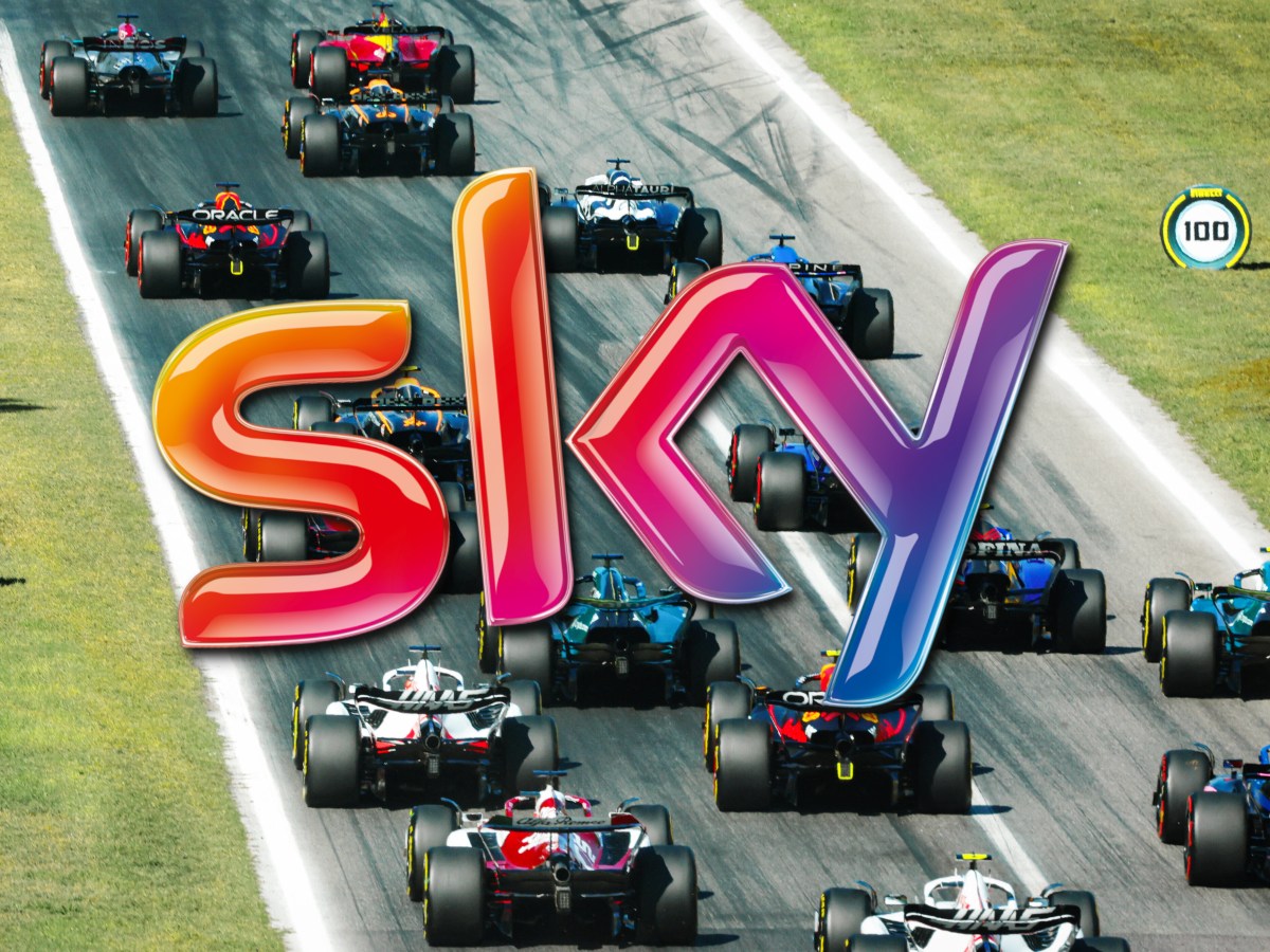 Sky-Logo vor dem großen Preis von Monza in der Formel 1.