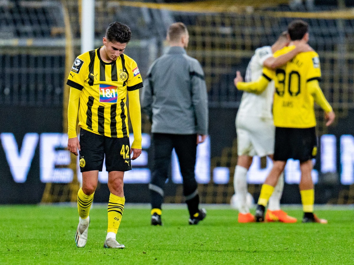Frustrierte Spieler der U23 von Borussia Dortmund.