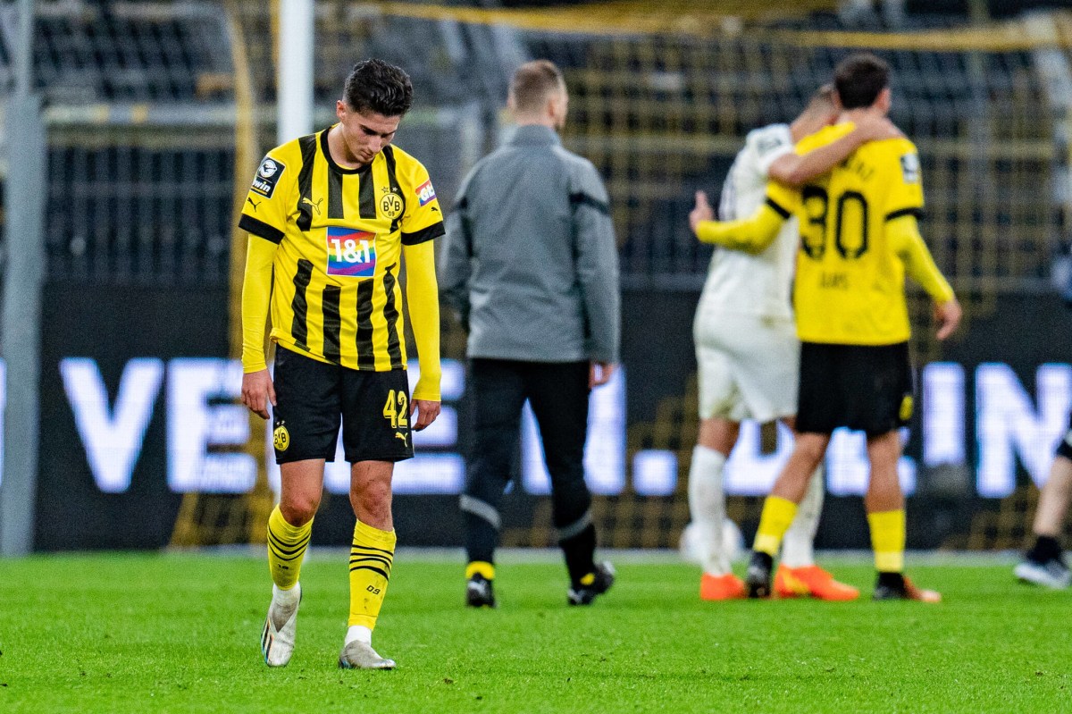 Frustrierte Spieler der U23 von Borussia Dortmund.