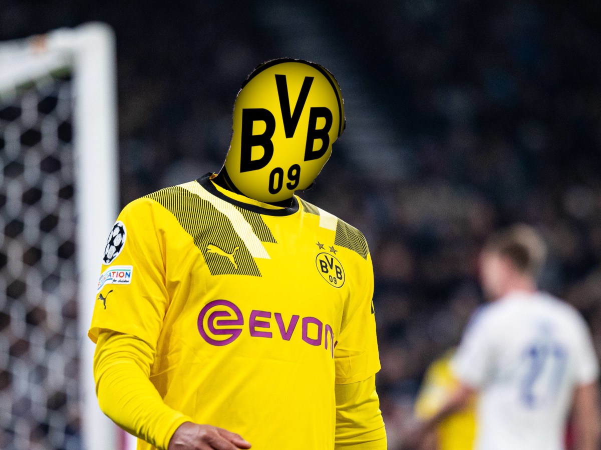 Donyell Malen schaut frustriert bei Borussia Dortmunds 1:1 in Kopenhagen.