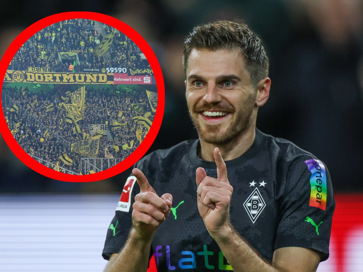 Jonas Hofmann jubelt, die Fans von Borussia Dortmund sind frustriert.