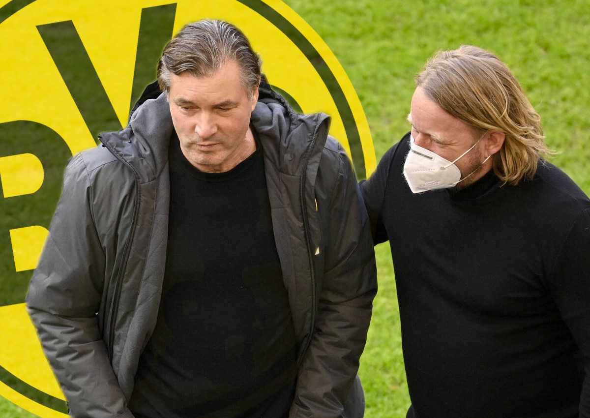 Michael Zorc und Sven Mislintat bei einem Heimspiel von Borussia Dortmund.