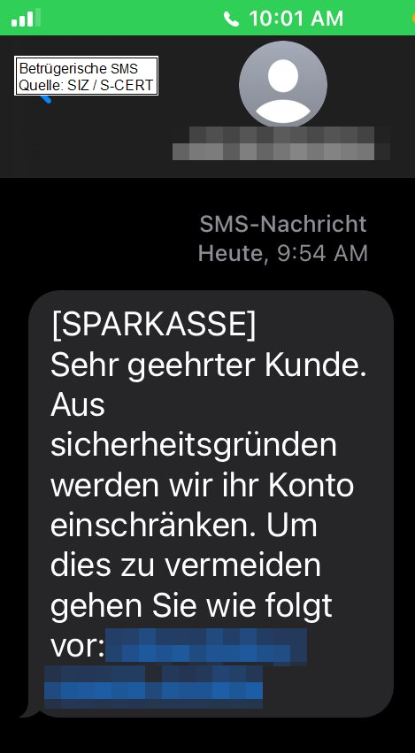 Sparkasse SMS-Betrug