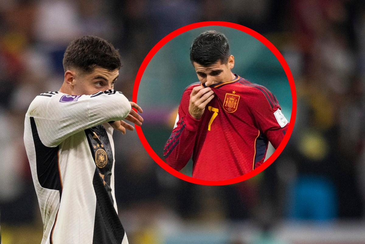 Spieler von Deutschland und Spanien frustriert nach dem Gruppenfinale der WM 2022.