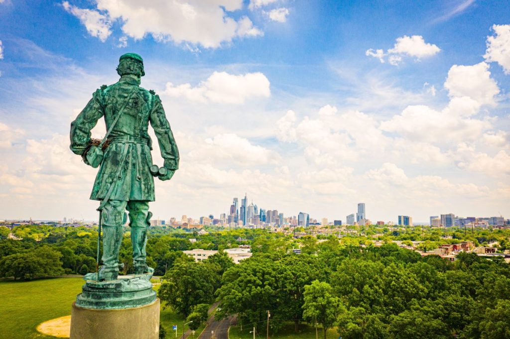 Ein Blick auf die amerikanische Stadt Philadelphia.