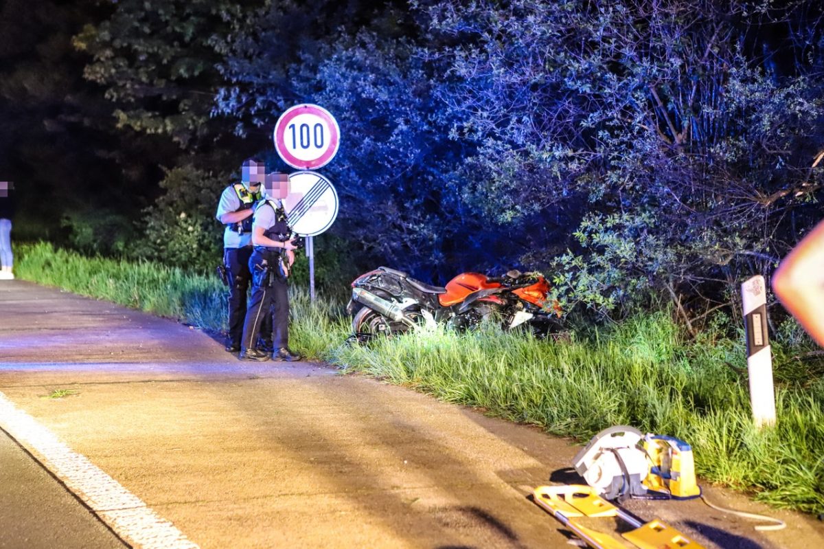 Unfallstelle A46 im Ruhrgebiet bei Hagen