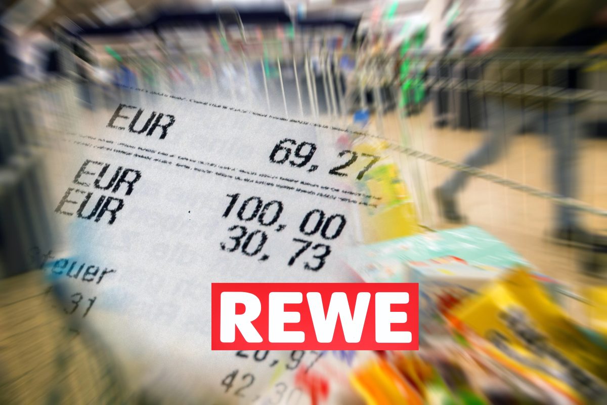 Rewe Logo auf Kassenbon