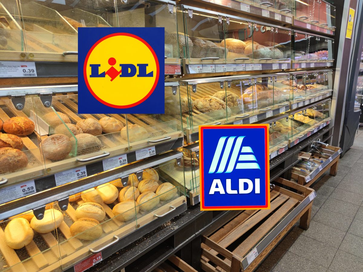 Aldi. Lidl, BrÃ¶tchenauslage