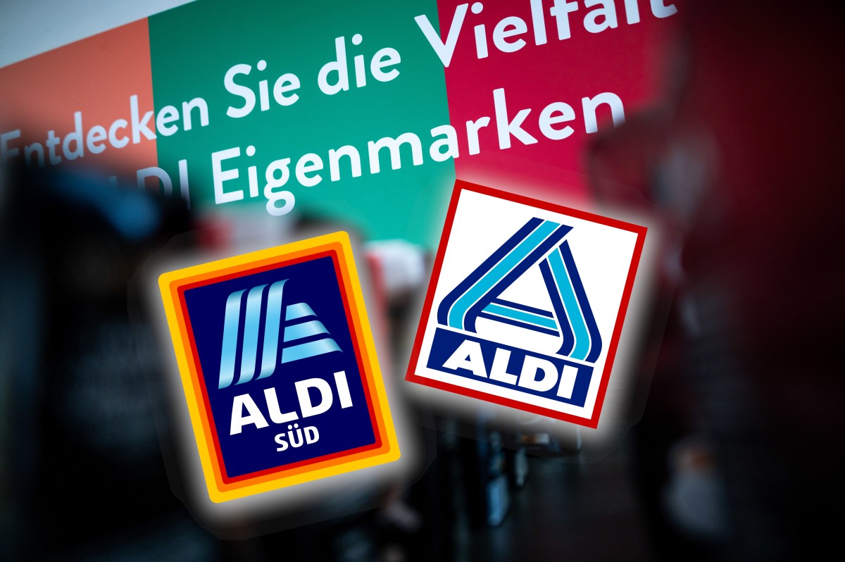 Aldi Logos vor Eigenmarken-Banner.