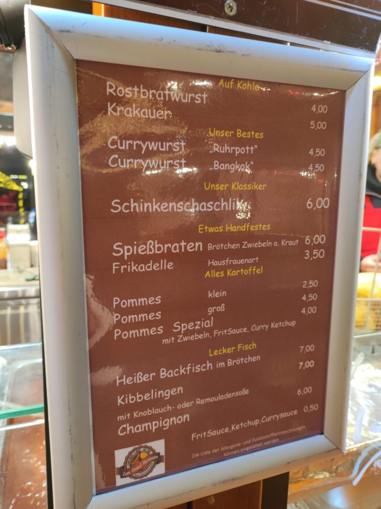 Preise auf dem Weihnachtsmarkt in Essen.