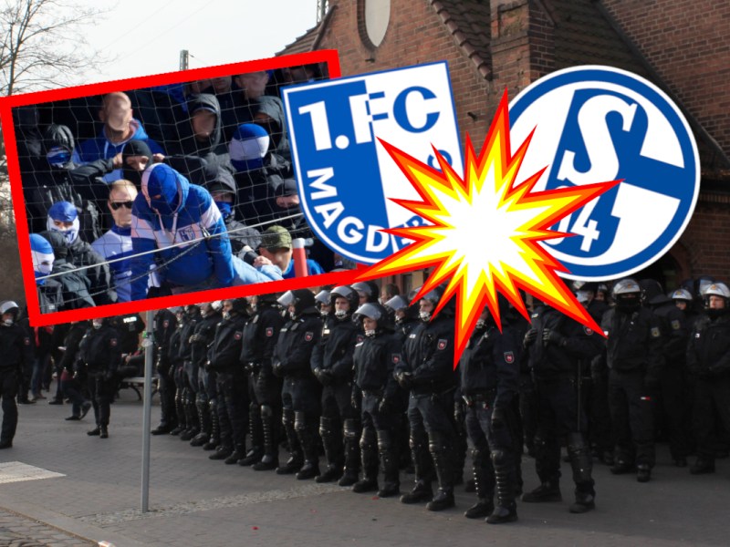 Magdeburg – FC Schalke 04: Heftige Ausschreitungen vor Topspiel – hundert Hooligans gehen aufeinander los