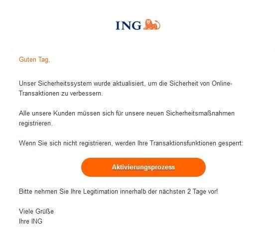 Beispiel einer Phishing-Mail.